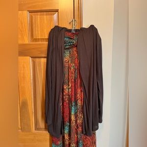 Brown Maxi dress & cardigan
